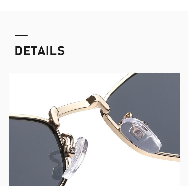 Retro Small Sunglasses for Women Men - New Trendy 90s Metal Frame Sun Glasses Gold Frame Narrow Shades