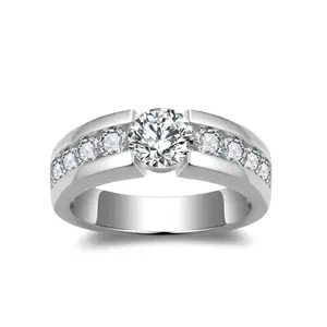 Classic Everyday 925 Silver Anniversary Ring, Secure Channel Set Cubic Zirconia Mother's Day Gifts Women's Fashion Jewelry Women's rings