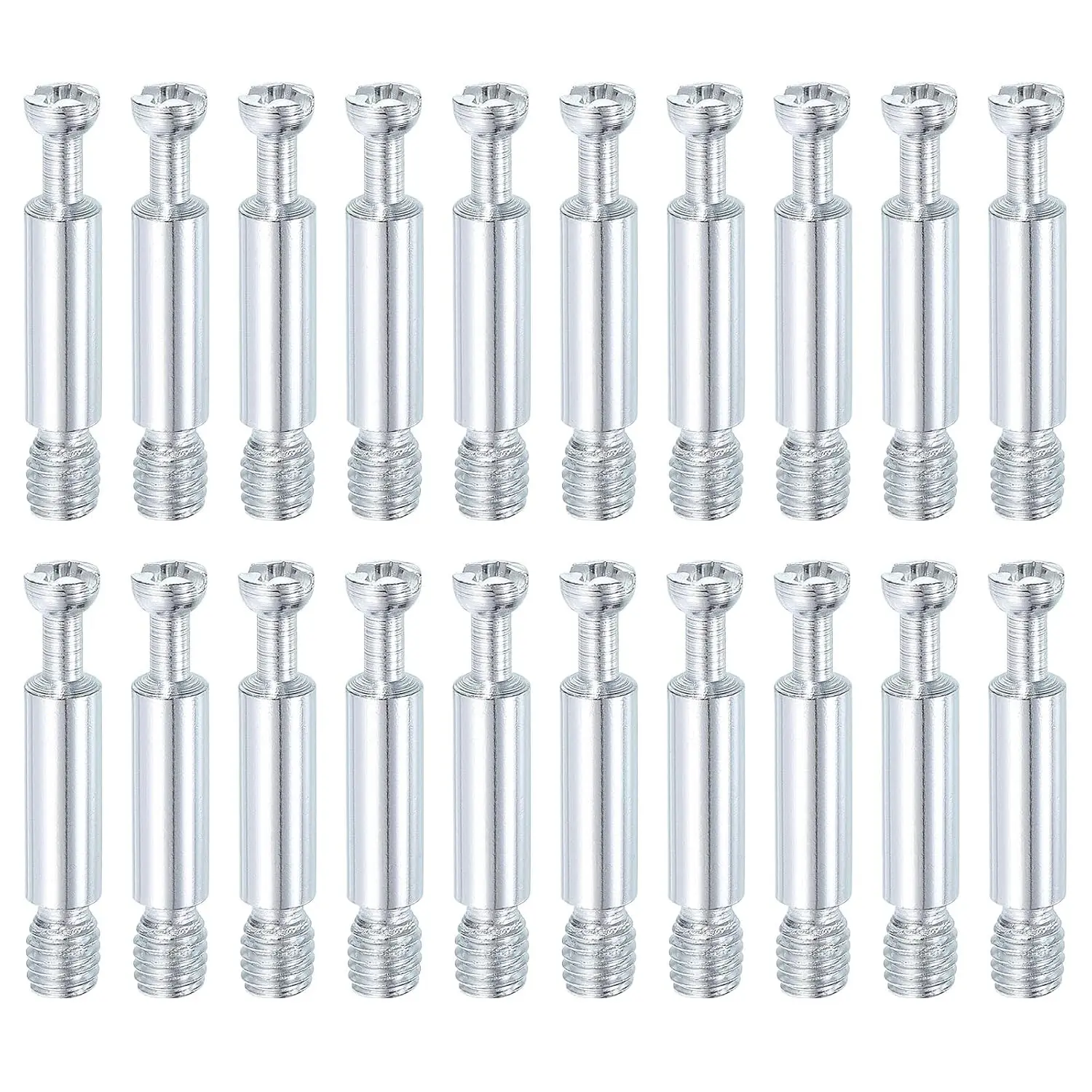 45 count 35mm Furniture Connecting Fittings, Thread  Dowels Screws, Metal Dowel Fitting Fasteners for Cabinet Drawer and Wardrobe Furniture,