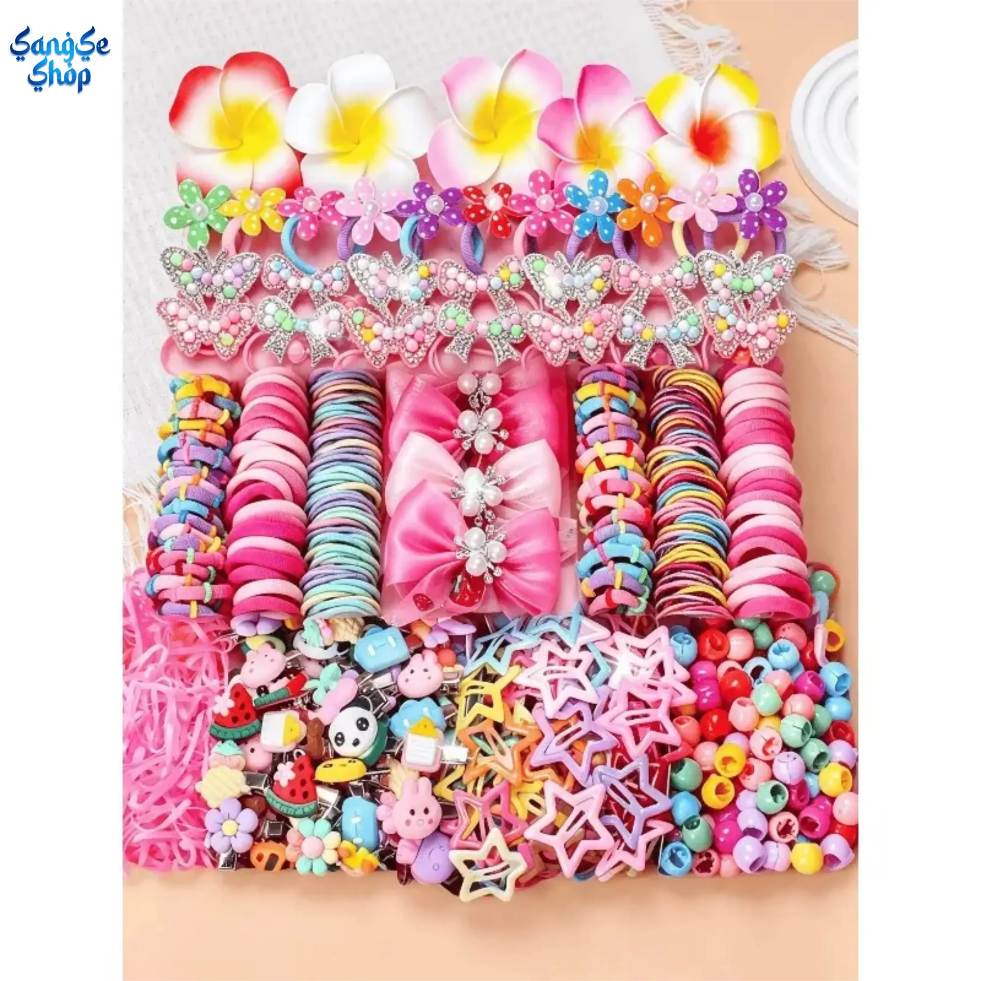 [Back to School] 546PCS Girls Hair Accessories Set, Colorful Cartoon Hair Clips, Flower Barrettes & Elastic Hair Ties, Cute Hair Styling Kit for Kids, Daily Wear, School Outfits, Birthday Gifts, Party Favors & Holiday Surprises