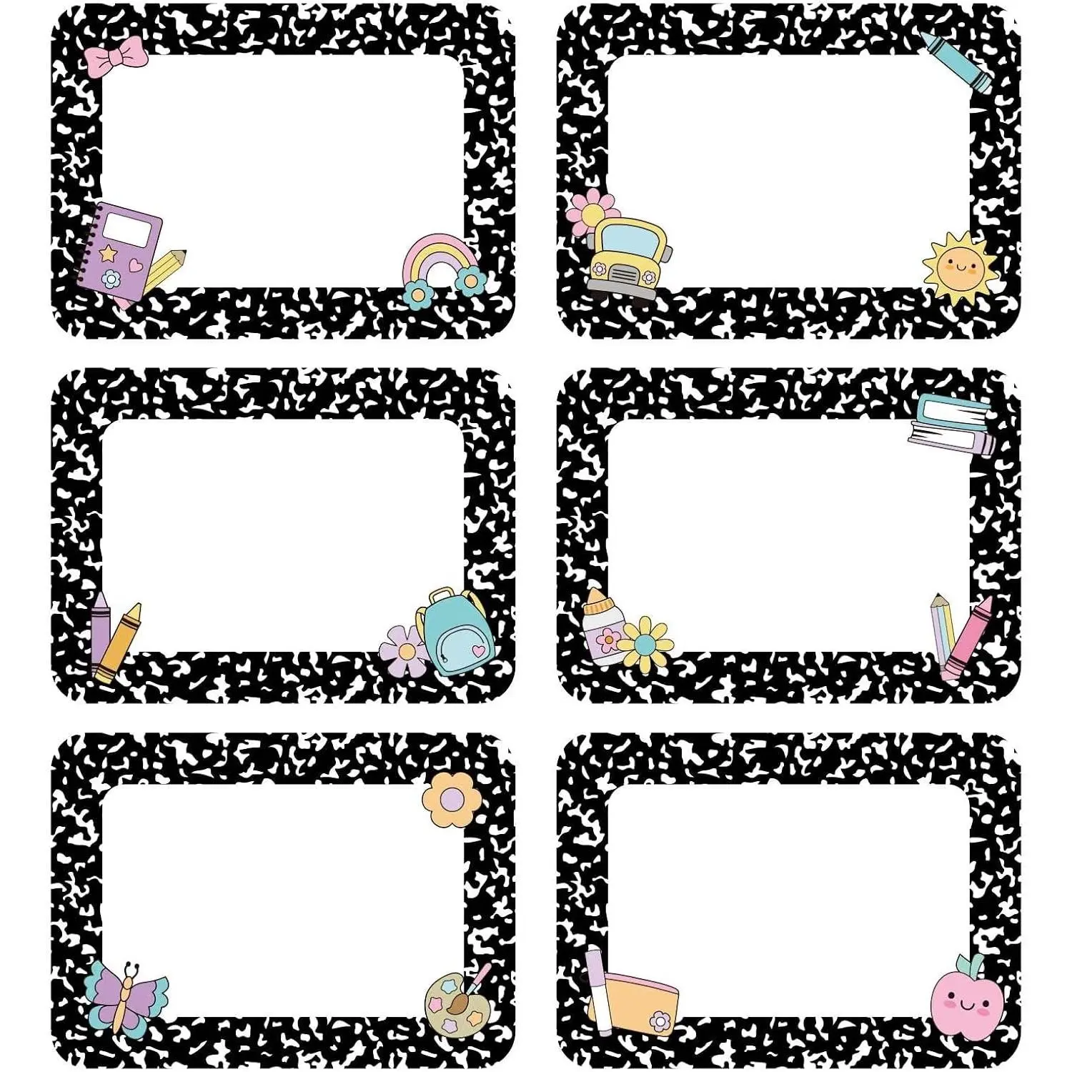 144 Pcs Composition Classroom Decor 3.5 x 2.5 in Classroom Labels