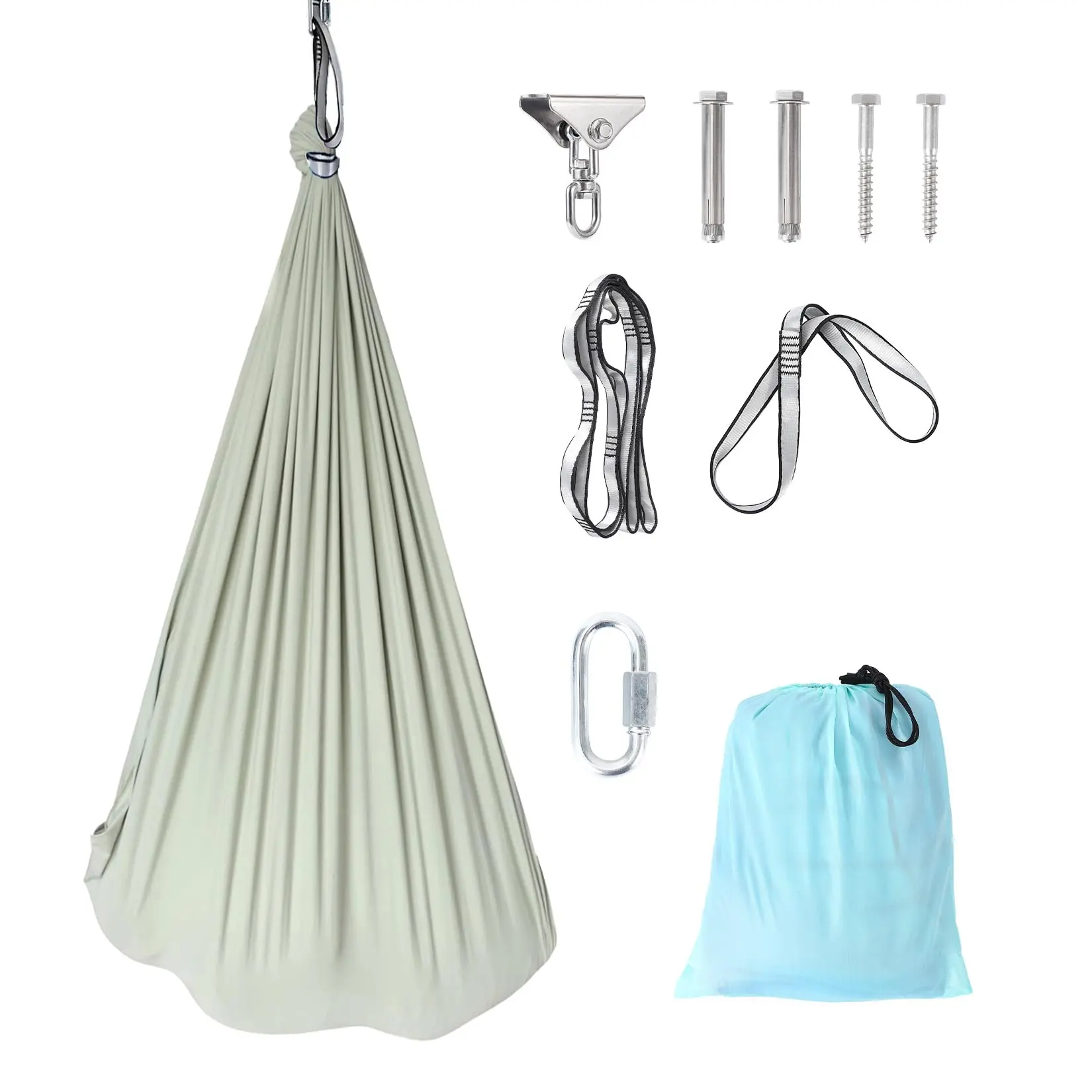 Sensory Swing for Kids - 55" x 59" Dual-Layer Therapy Swing for Autism, ADHD & Sensory Needs, Calming Hug Effect, 360° Swivel, Indoor/Outdoor Use, Supports Up to 300 Lbs
