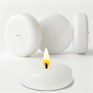 12 Pack 3 Inch White Unscented Round Floating Candles, 7-9 Hrs Long Burning for Cylinder Vases, Wedding Centerpieces, Parties & Bath Home Décor