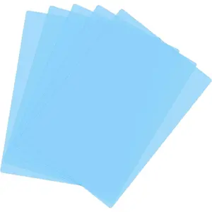 A4 Size Guided Reading Sheet, 5pcs Correction Lighting Gel Filter Colored Overlay Transparent Color Film for Classroom Photo Studio, Sky Blue