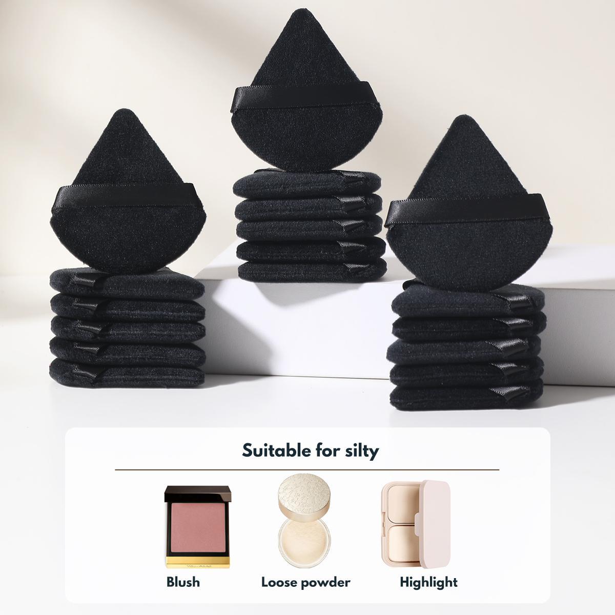 Triangle Powder Puff, 24pcs/set Soft Makeup Sponge Puff, Dry & Wet Use Makeup Puff, Professional Makeup Tools for Women, Midnight Shimmer, Christmas Gift