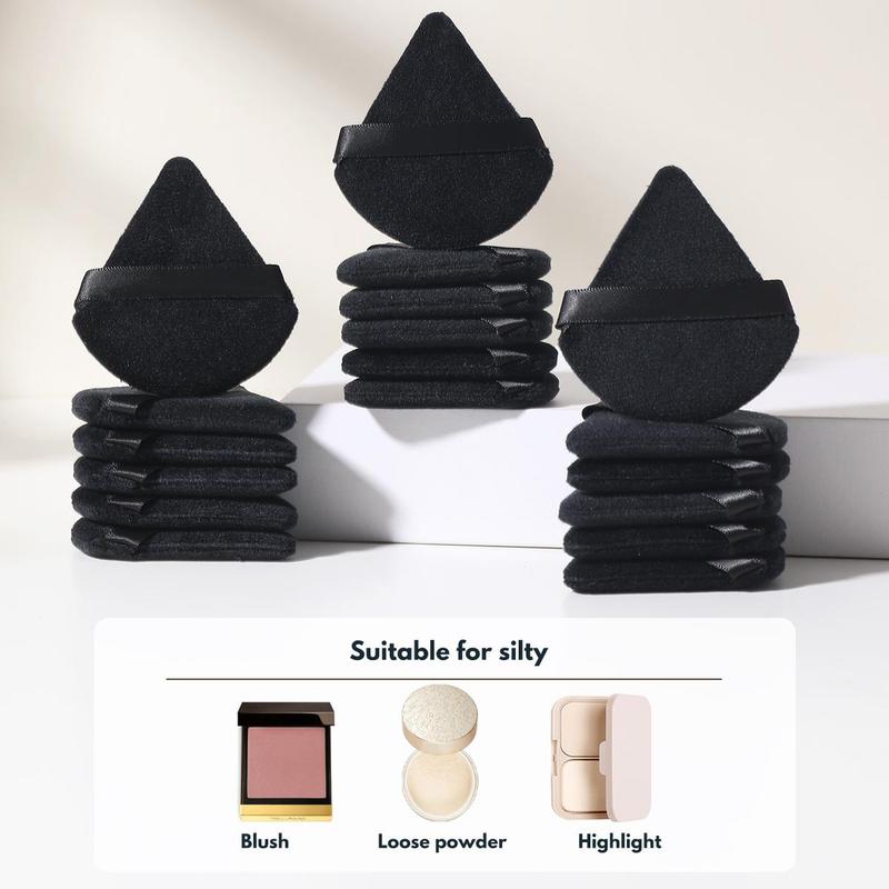 Triangle Powder Puff, 24pcs/set Soft Makeup Sponge Puff, Dry & Wet Use Makeup Puff, Professional Makeup Tools for Women, Midnight Shimmer, Christmas Gift