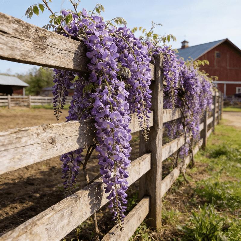 Wisteria seedlings, climbing Wisteria, suitable for gardens, easy to climb, garden flower wall scene, blooming green plants
