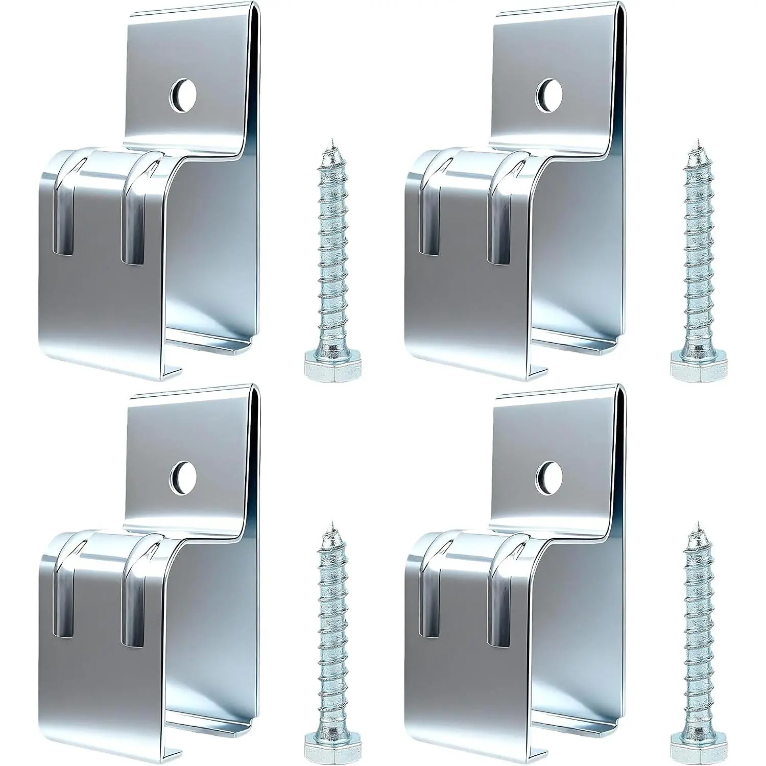 Barn Door Hardware, Heavy Duty Box Rail Hanger Bracket, Rail Mount Bracket for Exterior Door (, 4Pack)