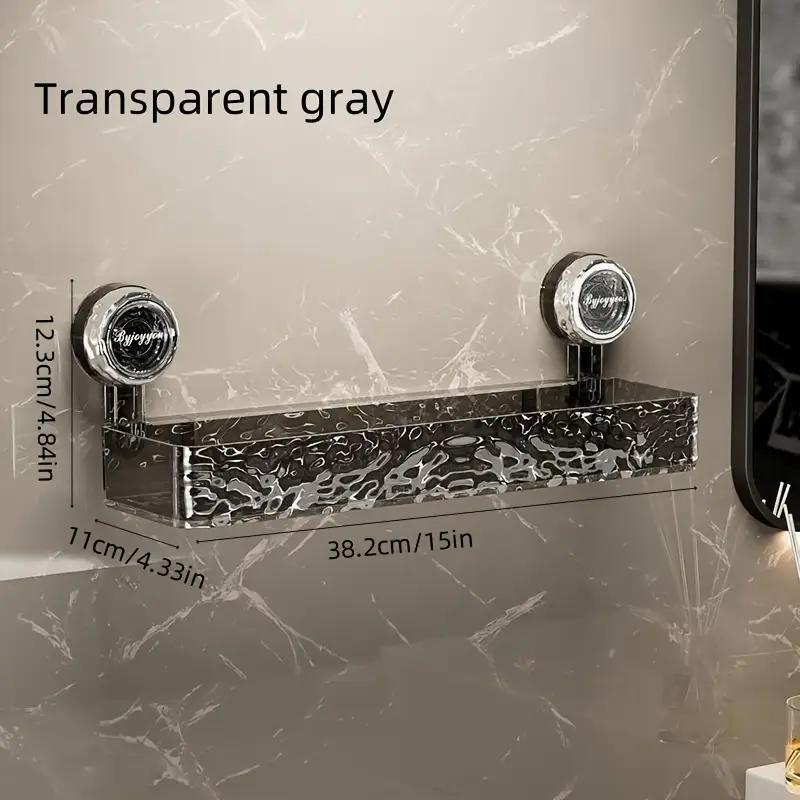 Modern Wall Mounted Bathroom Storage Rack, Suction Cup No-drill Organizer Rack, Bathroom Vanity Countertop Accessory Holder, Hanging Shelf for Toiletries and Essentials, Hangable