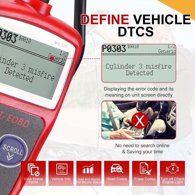 Multifunctional Car Fault Code Reader Accurate Engine Diagnostic Scanner ToolScanner Read & Erase Fault Code View For Peugeot