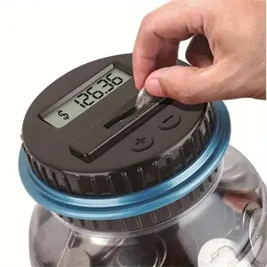 Electronic Coin Counter LCD Display, Durable Abs Resin Money Box, Perfect Gift for Halloween Thanksgiving Christmas, No Battery Included