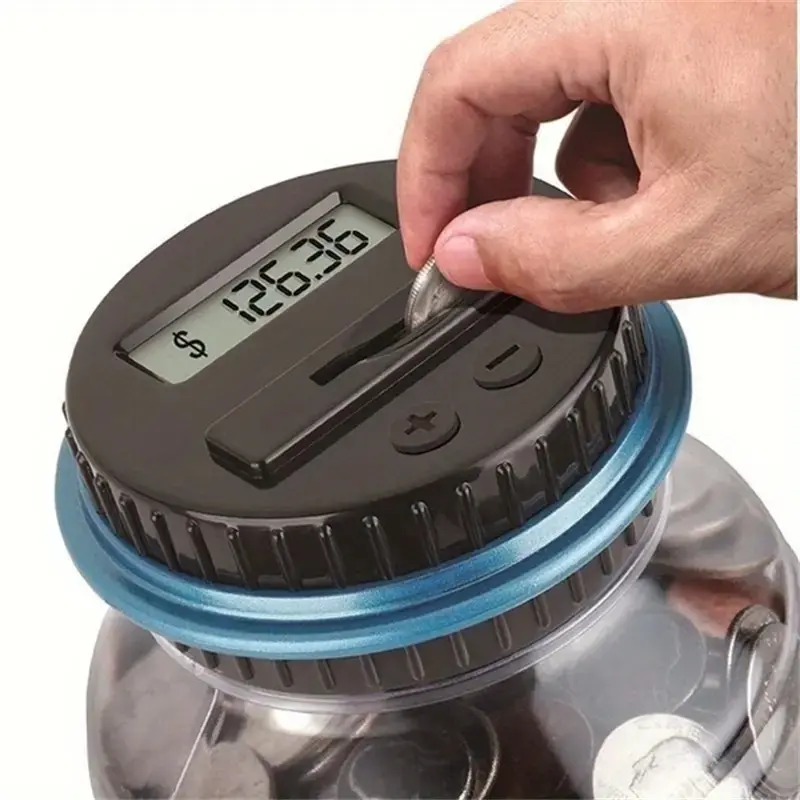 Electronic Coin Counter LCD Display, Durable Abs Resin Money Box, Coin Bank, Perfect Gift for Halloween Thanksgiving Christmas, No Battery Included