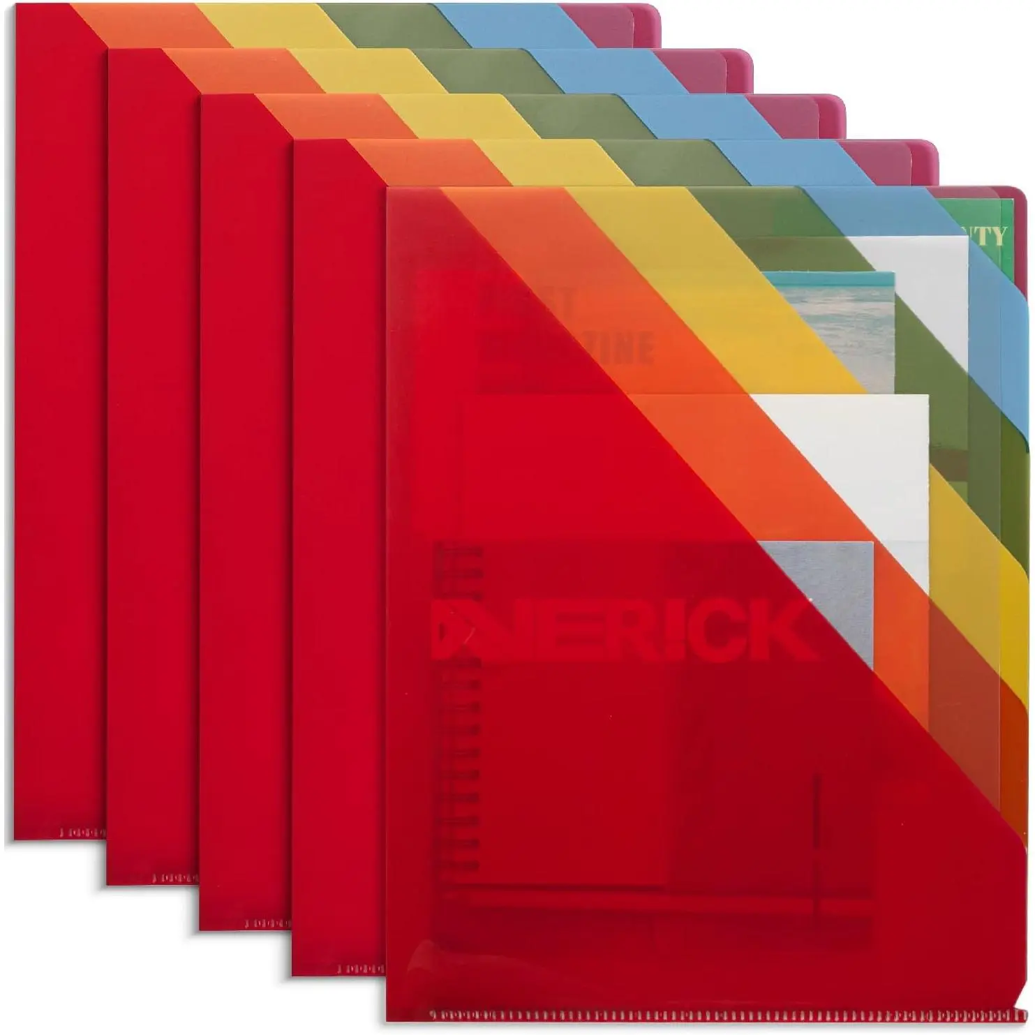 - 5 Pocket Folders, 12.2" x 8.6", 5 Pack, Colorful, Letter Size |  Resistant, Flexible Multi-Pocket File Organizer for School Supplies, Office & , Documents