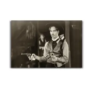 (New Product Launch)Doc Holliday Val Kilmer Famous Gunfighter Original Painting Tombstone Arizona Movie Print Canvas Western Outlaw Old West Matte Artistic Wall Art