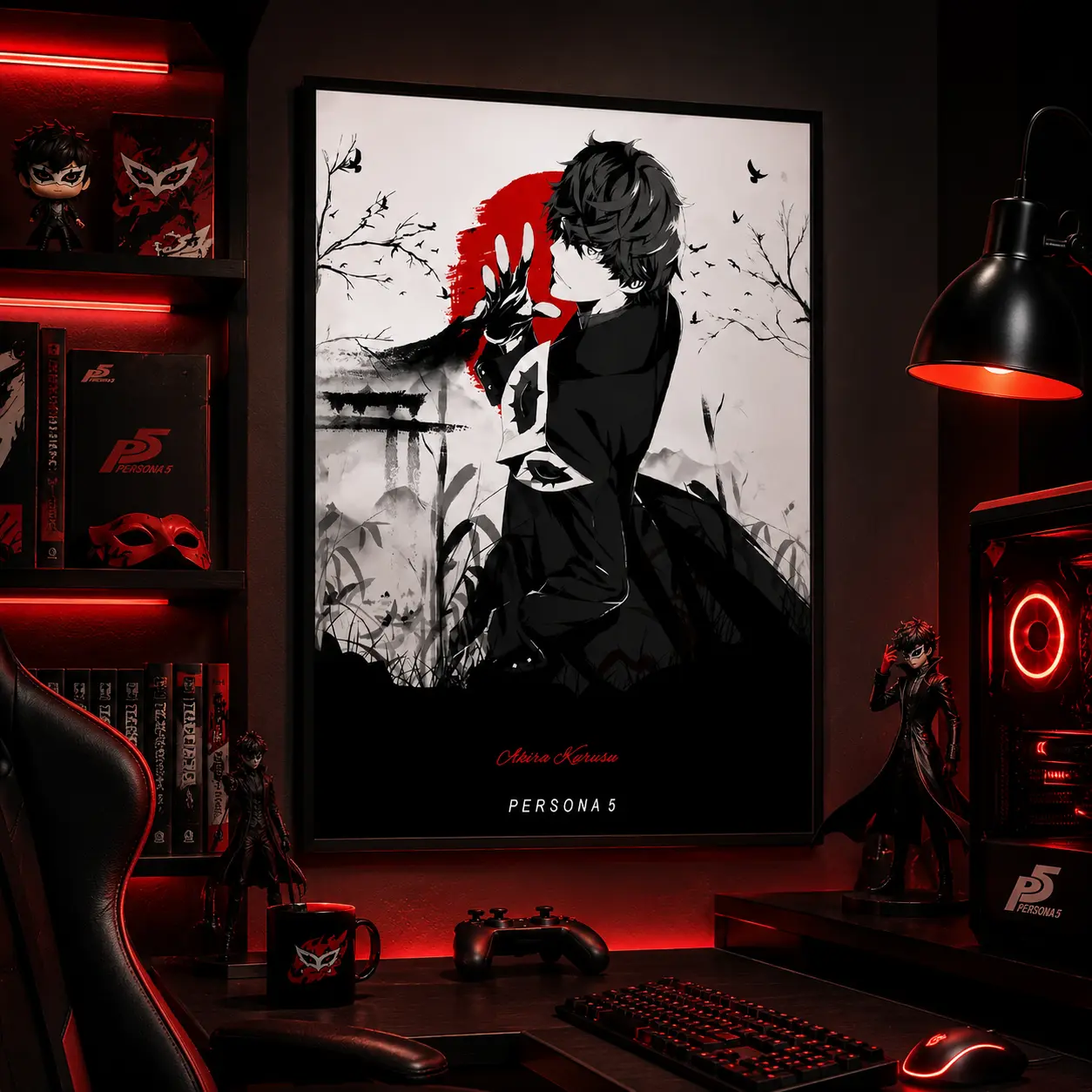 Persona 5 Japanese Video Game Canvas Wall Art Poster, Artistic Anime Manga JRPG Print, Gamer Fan Collectible Gift, Home Decor for Bedroom Man Cave