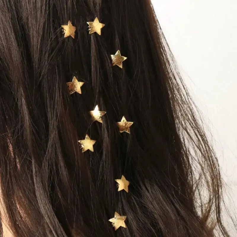 Gold Star Snap Hair Clips | Cute Mini Barrettes for Braids, Bangs, and Daily Hair Styling