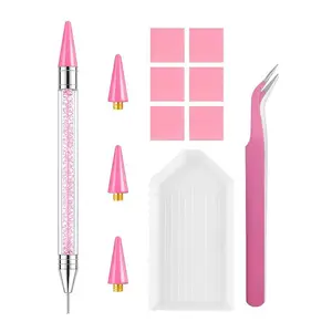 Water Drill Picker Tool, Precision Bent Tweezers Kit, Diamond Painting Pick-Up Pen, Nail Art Gems, Stones, Crystals, Jewelry Accessories