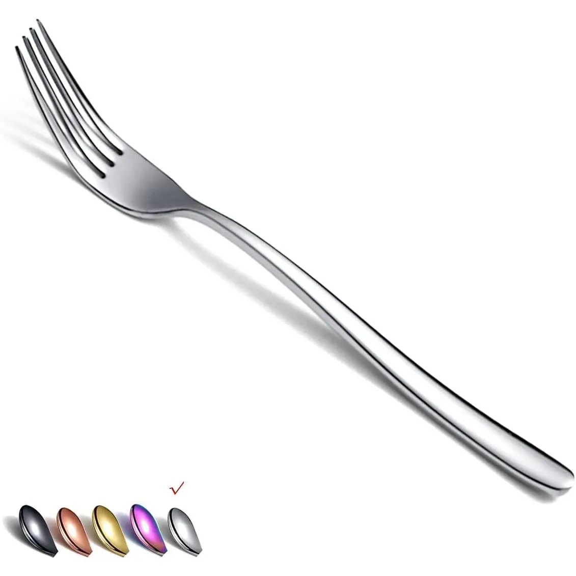 Stainless Steel Dinner Forks Set, 6 Pieces 8 Inch Silver Silverware, Dishwasher Safe for Home, Kitchen & Restaurant Use