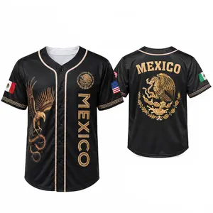 Mexico Flag Baseball Jersey, Green White Red Button Up Shirt, Vintage Mexican Style Jersey, Summer Sportswear, Gift for Men