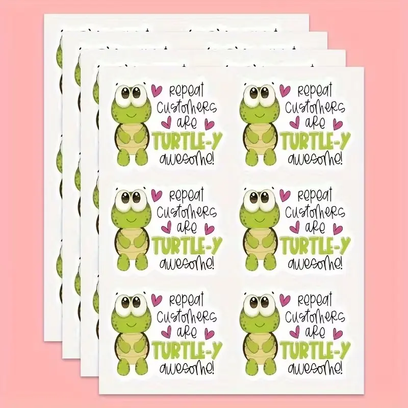 40pcs Cute Turtle Stickers, Perfect for DIY Crafts, Small Business Envelope Mail Labels, Repeat Customers Appreciation Stickers