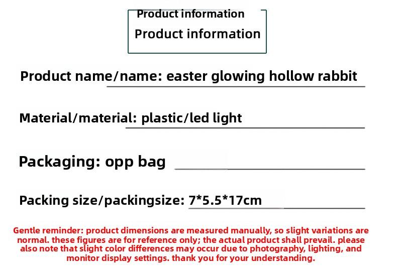 3D Printed LED Easter Hollow Rabbit Lamp, Festive Rabbit Party Decoration Ornament