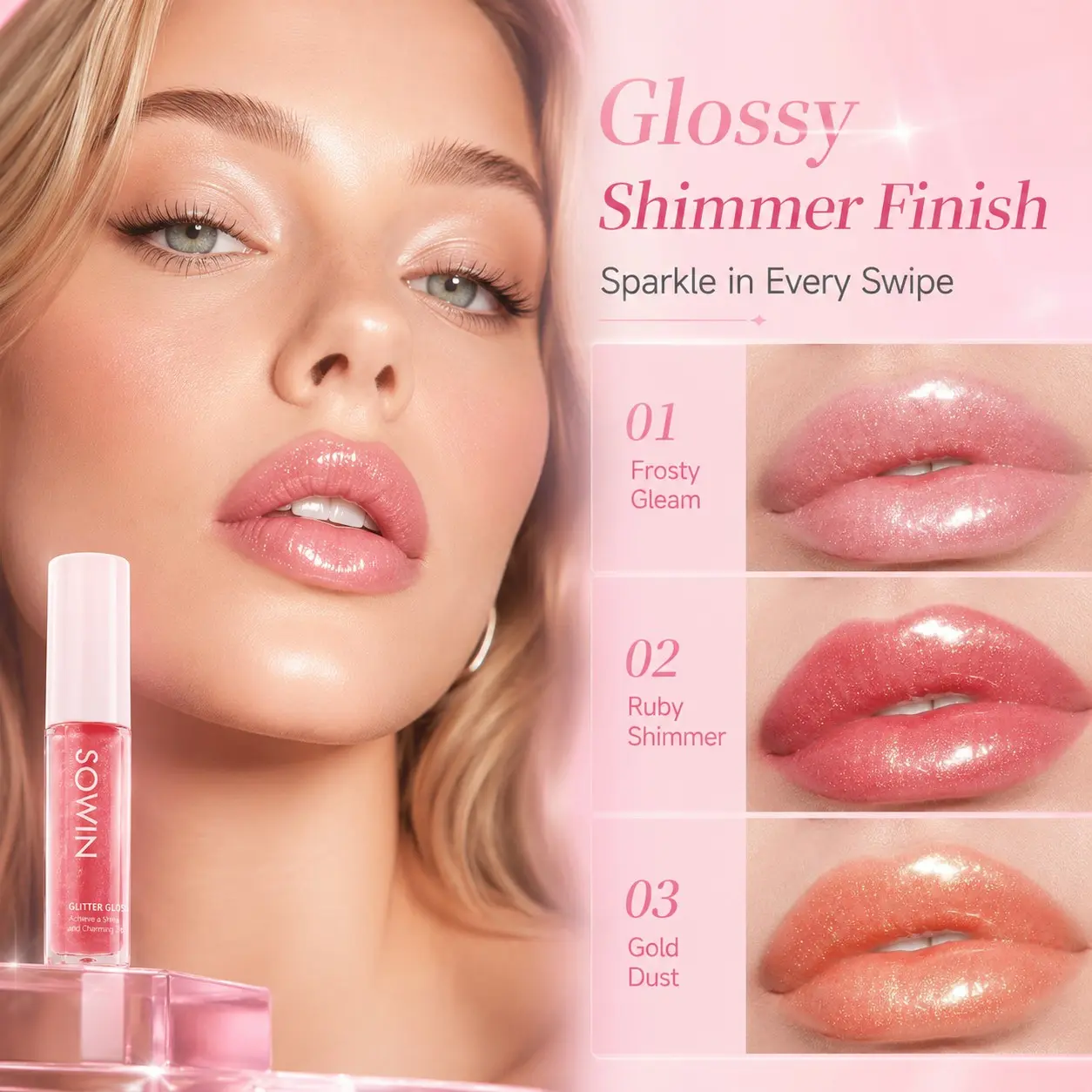 glossy balm finish  lip balm Lipstick, Long Lasting Easy Coloring Lip Sticks, Suitable for All Occasions Lip Makeup, Girls & Women Makeup Accessories  for Plumped-Up Pout