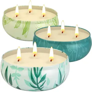 Citronella Candles Outdoor, Large Citronella Candle Outdoor for Patio, 3 Pack 12oz Summer Candle Bulk for Home Garden Yard Camping Party Indoor Outside Decorative, 210 Hours Long Burning, 3 Wick