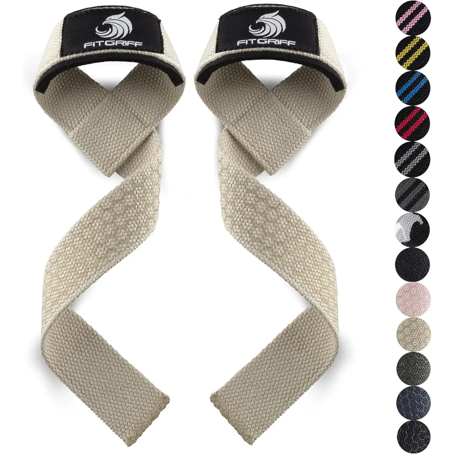 Heavy Duty Lifting Straps, 100% Cotton with Non-Slip Hexagon Silicone Grip and Padded Wrist Support, Unisex Fitness Workout Accessories for Deadlifts, Strength Training Accessory, Sport Gym Accessories