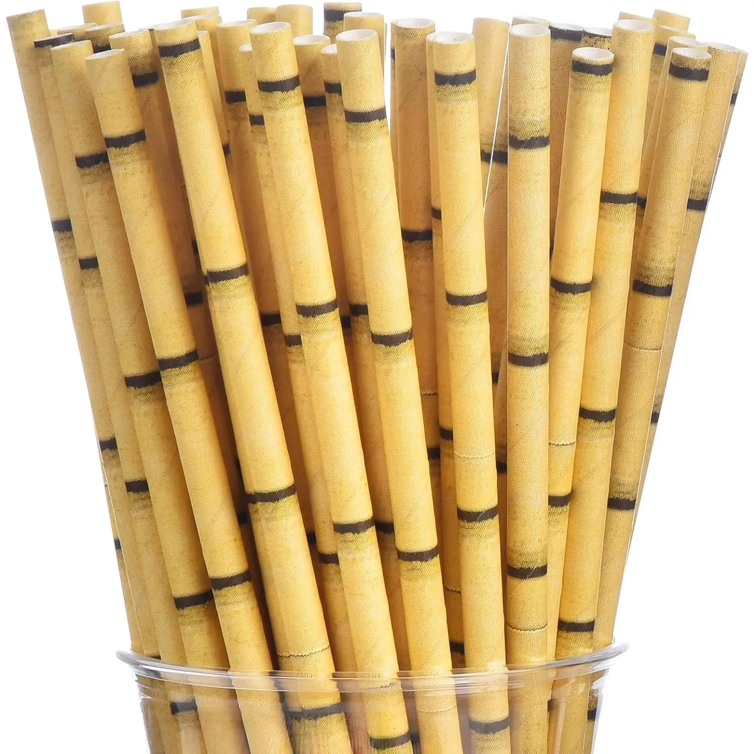 Printed Paper Drinking Straws - Kitchenware Bar Utensils for Coffee, Happy Birthday, Halloween Celebrations, Pack of 100
