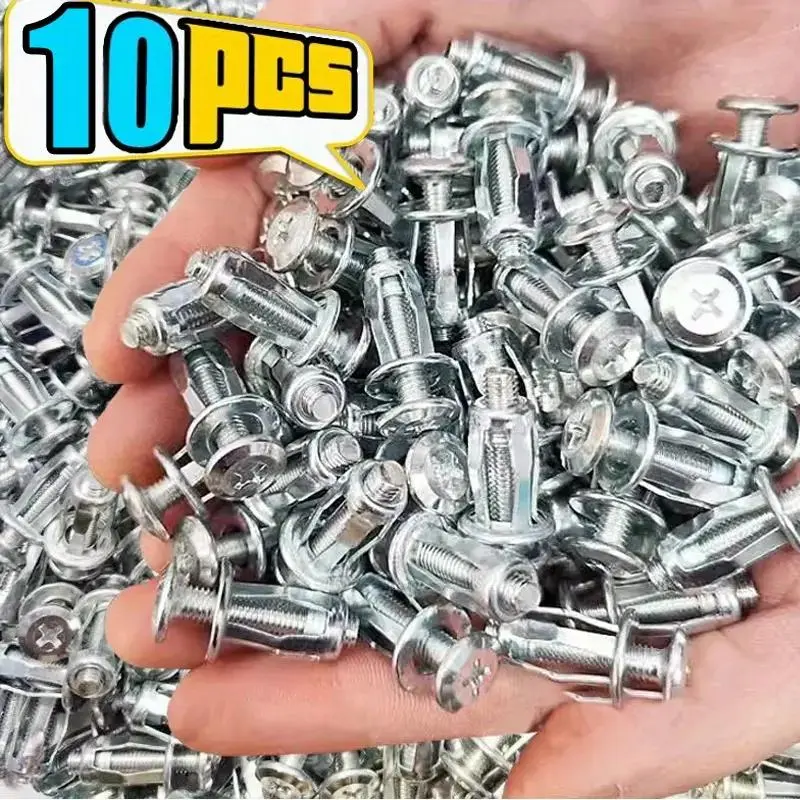 Pack Nuts Bolts Expansion Screws Hardware Fasteners, Durable Metal Construction, Ideal for DIY Projects & Home Repairs