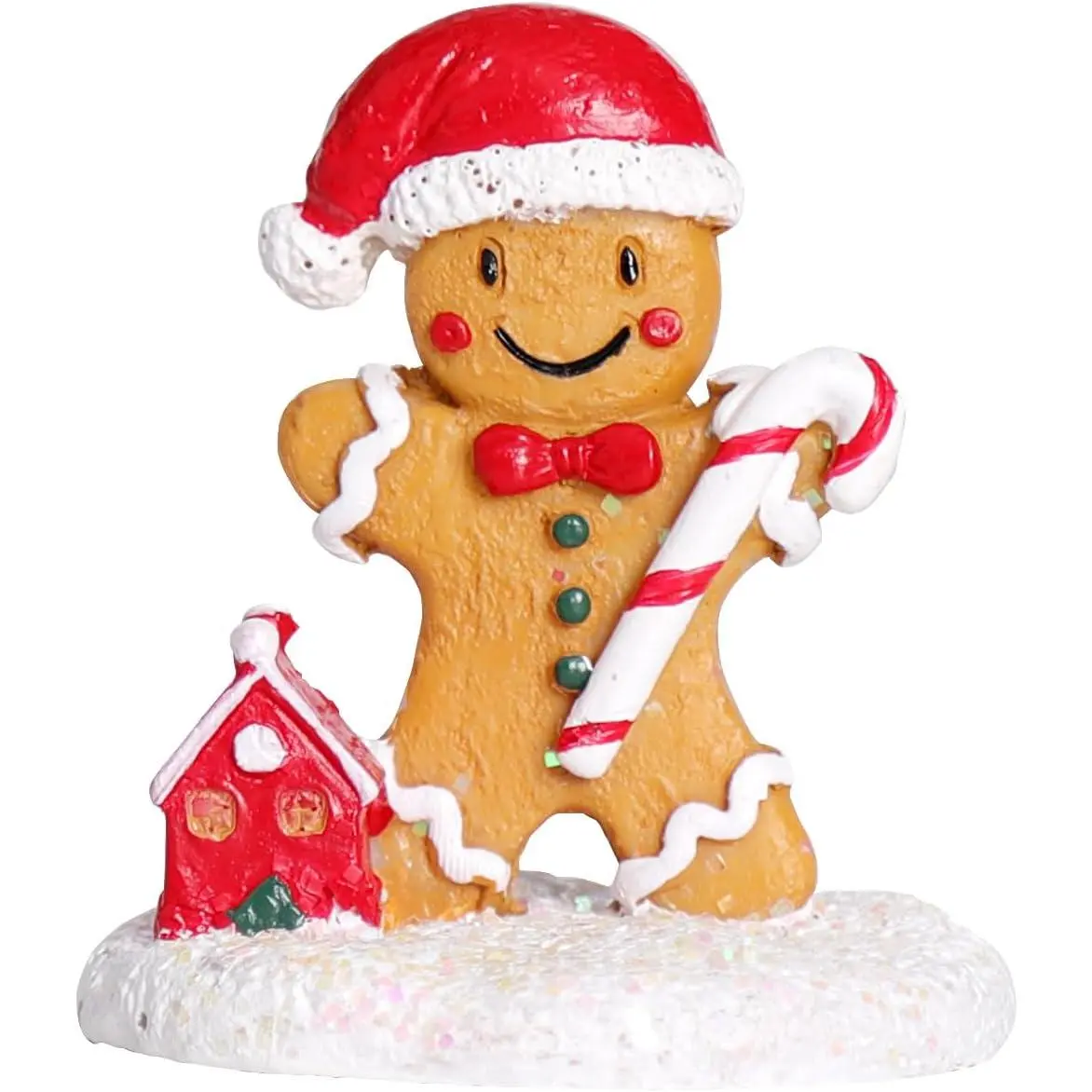 Christmas Village Gingerbread Decoration Ornament, Cute Gingerbread Chritmas Decor for Xmas Town Decoration DIY Craft Party Supplies
