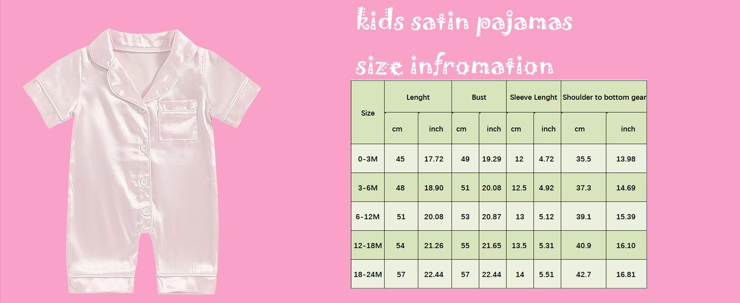 Newborn Baby Boy Girl Silk Pajamas Short Sleeve Button Up Satin Pjs One Piece Romper Onesie Shorts Baby Sleepwears