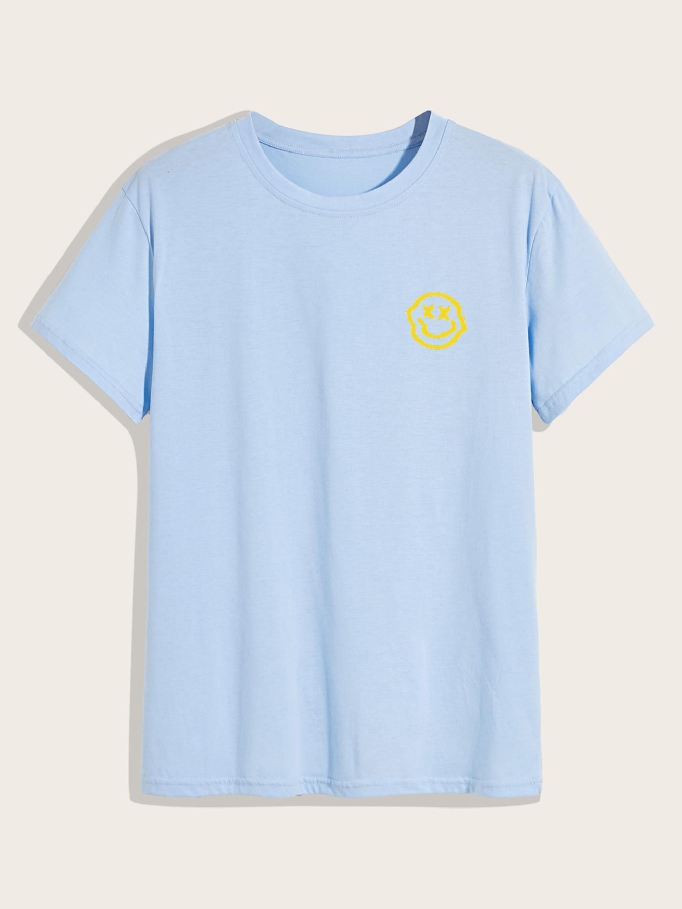 Men's Cartoon Letter Graphic Print Round Neck Knitted Sleep Tee, Regular Fit Casual Short Sleeve Pajama T-shirt, Men's Summer Sleepwear, National Day Offers