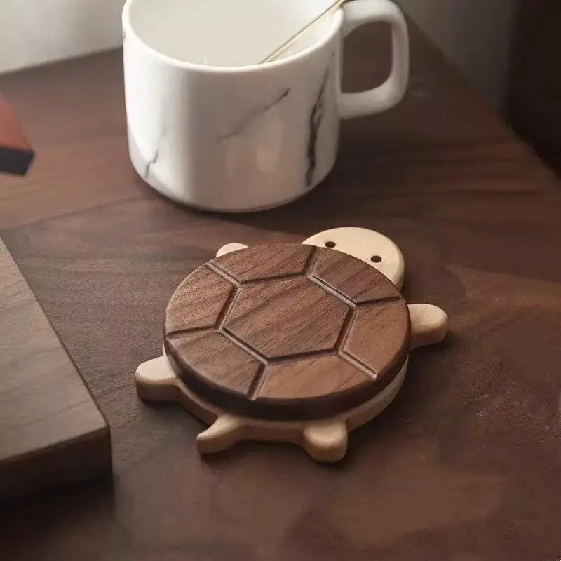 Wooden Turtle Placemat, Eco-Friendly Table Mat, Durable Wood Material, Perfect for Home Use, Natural Aesthetic Design, Ideal for Daily Dining