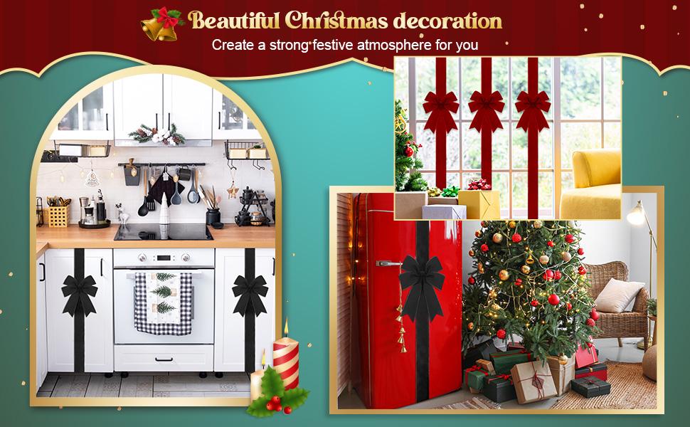 5 Pcs Burgundy Velvet Christmas Cabinet Ribbons Bows for Kitchen 78.7 Inch Large Christmas Door Ribbon Cabinet Bows for Gifts Xmas Tree Home Wall Furniture Party Decorations 5 Pcs Burgundy Velvet Christmas Cabinet Ribbons Bows for Kitchen 78.7 Inch Large Christmas Door Ribbon Cabinet Bows for Gifts Xmas Tree Home Wall Furniture Party Decorations