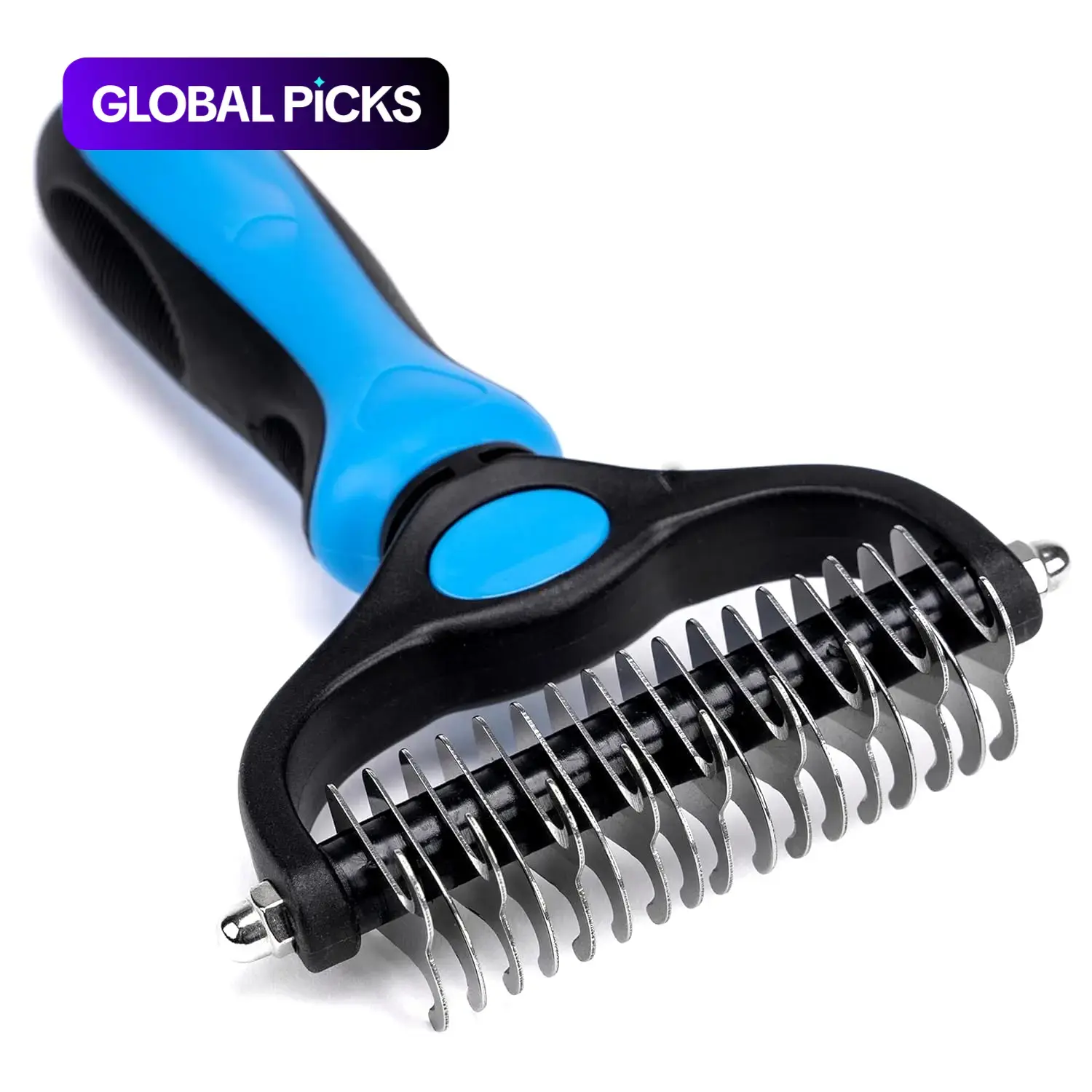 Pet Grooming Brush, Double-Sided Shedding and Deshedding Bottom Rake for Dogs and Cats, Extra-Wide Dog Grooming Brush, Pet Grooming Tool, Self Grooming Brush, Christmas Pet Supplies Gift #GLOBAL PICKS
