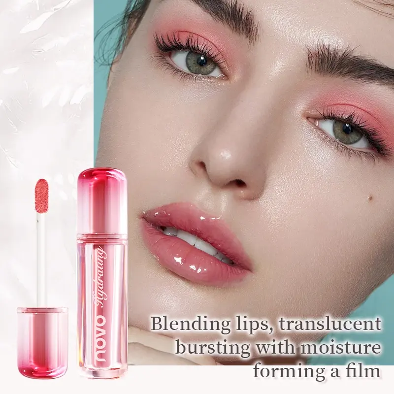 NOVO Lightweight Glossy Lip Tint Liquid Lipstick, Vibrant Hydrating, Plumping Lip Makeup, Long-Lasting Non-Sticky