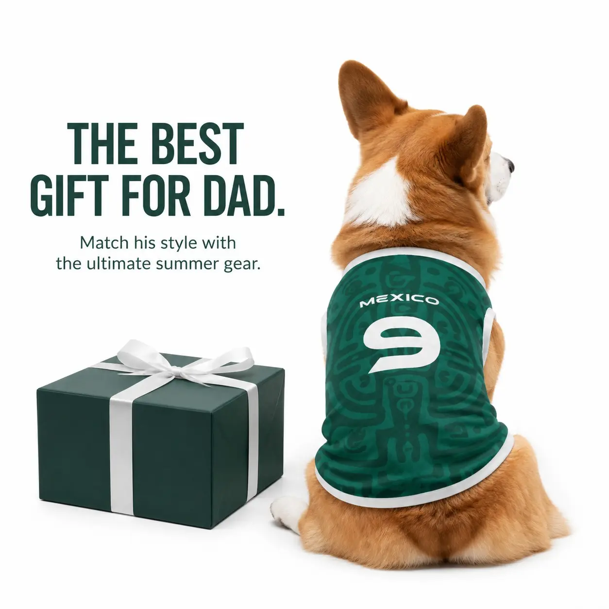 【Father Day】 Summer Cooling Breathable Pet Vest Mexico Soccer Jersey #9 Mesh Clothing Dog Clothes Husky Clothes Puppy Cat Apparel Home Holiday Relax