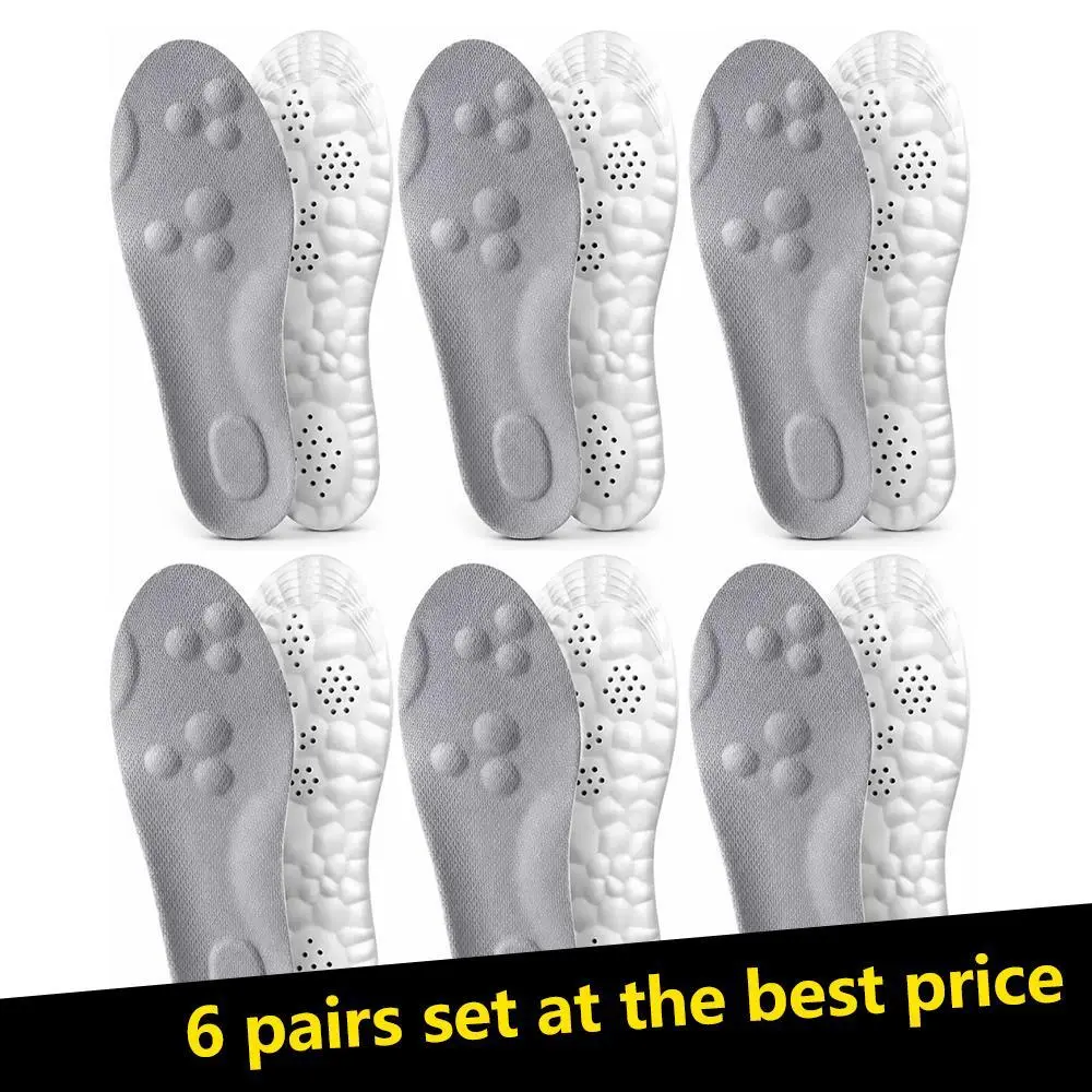 Unisex 4D Cloud Cushion Memory Foam Insoles, Breathable Contoured Cut-to-Fit Shoe Inserts for Work/Run Shoes (Party Bag & Gift Essential for Home & Festive Supplies)