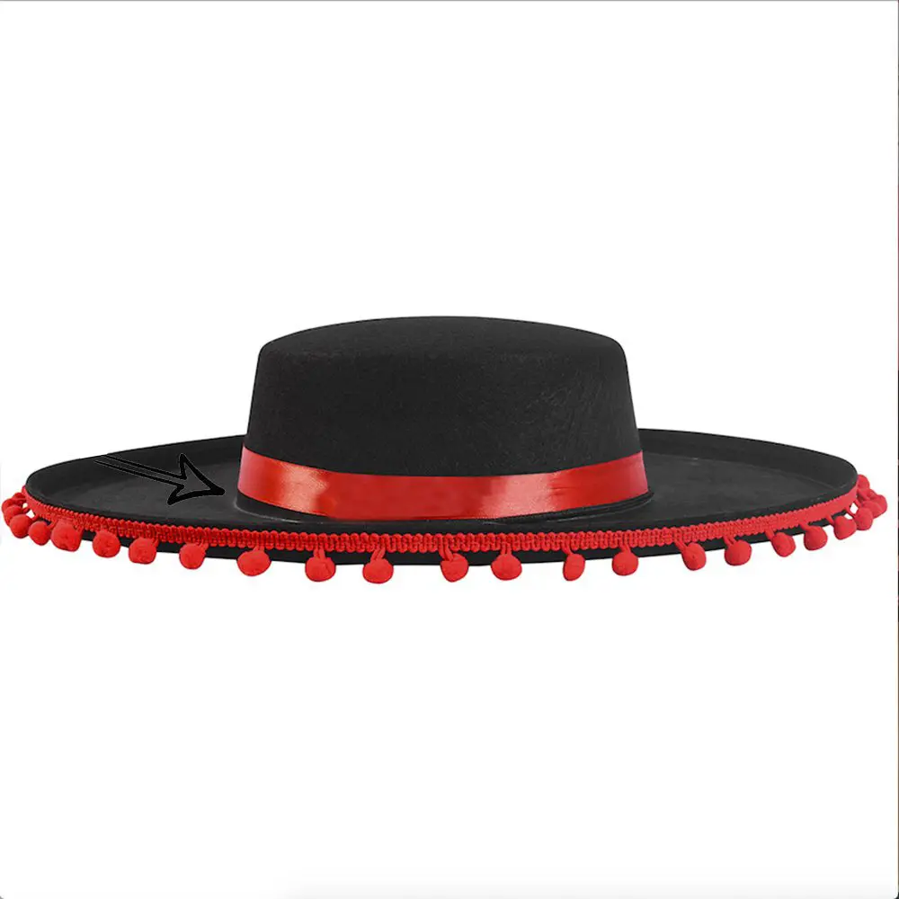 Red Felt Cowboy Hat, Unisex Western Accessory with Classic Shape for Halloween Cosplay, Party Wear, and Role Play, Accessories