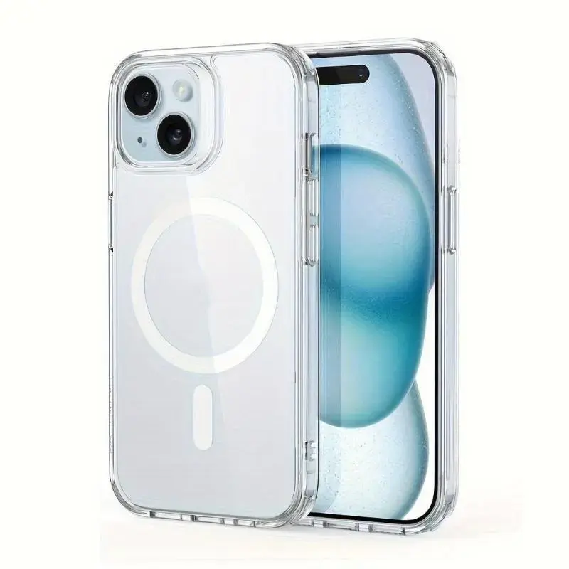 Clear Phone Case For iPhone 17 Pro Max 16 16E 15 14 13 12 11 Pro Plus Air, Magnetic MagSafe Charging Cover, Anti-Yellow UV Resistant, Anti-Fingerprint Slim Shell, Military Shockproof Shatterproof, Full Camera Lens Protection, iPhone 17 Pro Max Case
