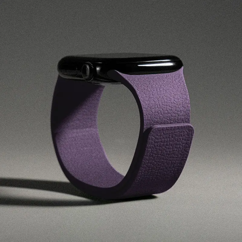 Apple Watch Band, Viral Lychee Grain Magnetic Silicone Strap Compatible with Series S7 S8 S9 S10 S11 SE, Solid Color Soft Monotone Sport Replacement Wristband, Sweatproof Flexible Skin-friendly Texture, Secure Magnetic Closure, For Daily Workout, Gym Trai