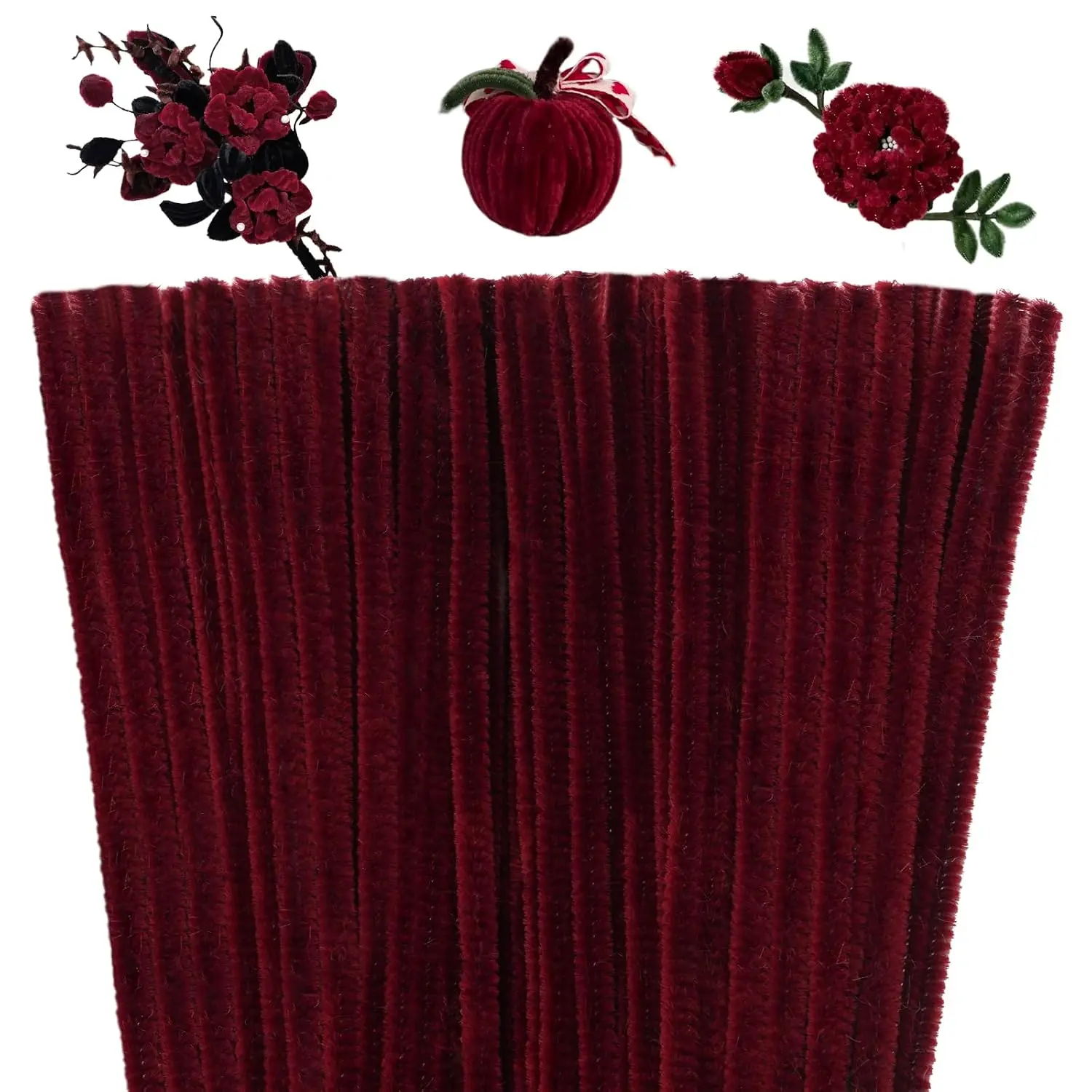 100 count Pipe Cleaners Chenille Stem,  Red Pipe Cleaners Craft, Fuzzy Sticks Craft Supplies, Colored Pipe Cleaner for Creative  DIY Art Craft Project