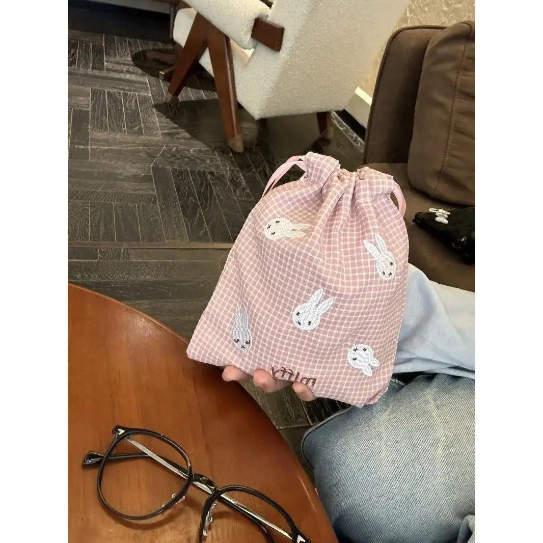 Cute Miffy Embroidered Pouch for Holding Loose Change Cosmetics Storage Bag Convenient Hand-held Bag Kawaii Gift Toy
