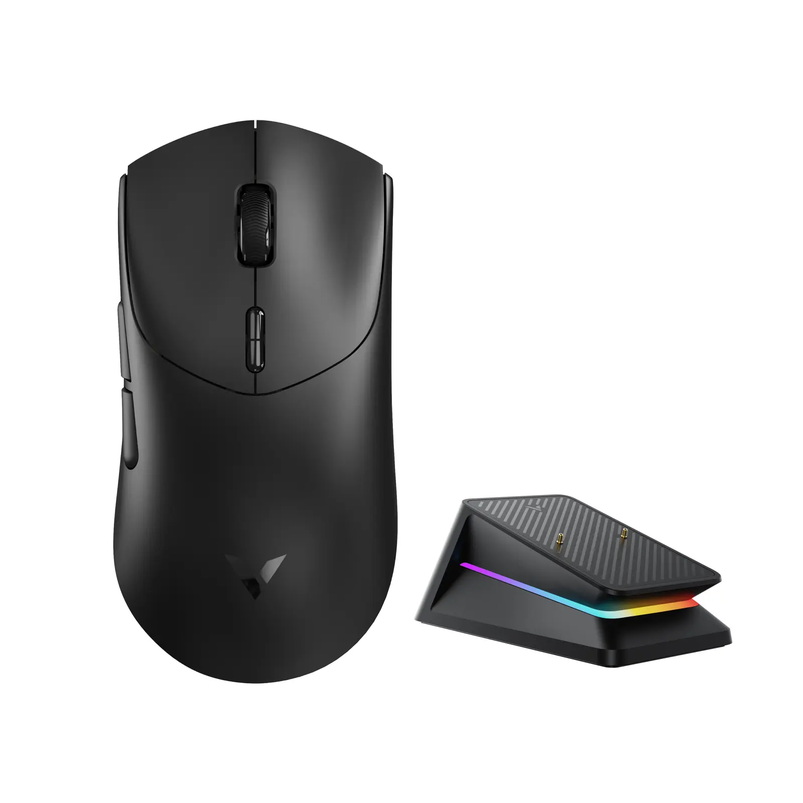 Rapoo VT7 Wireless Gaming Mouse with P5 RGB Mouse Charging Dock - True 8K Polling Rate, 26000 DPI, 53g Lightweight, Up to 750 Hr Battery, Nordic nRF54L15 MCU, 100M Mechanical Switch, 10 Programmable Buttons, On-Board Memory, Compatible with PC, Mac
