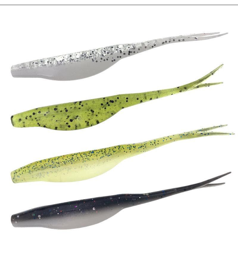 10Pcs Soft Lure Fork Tail Worm 4.5g 9.5cm Artificial Bait Fishing Tackle