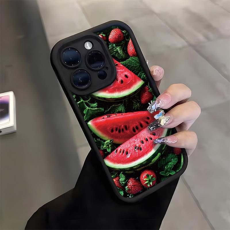 Phone case: Fresh Fruit Watermelon Strawberry Instagram Style Printed Phone Case for iPhone 17 E Air Pro ProMax iPhone16 15 14 Plus 13 12 Mini 11 X XS XR