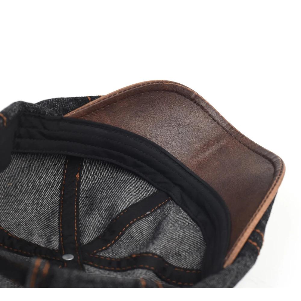 Denim Beret Hat Washed Vintage Peaked Cap Adjustable Cotton Newsboy Cap Casual Hats Flat Cap