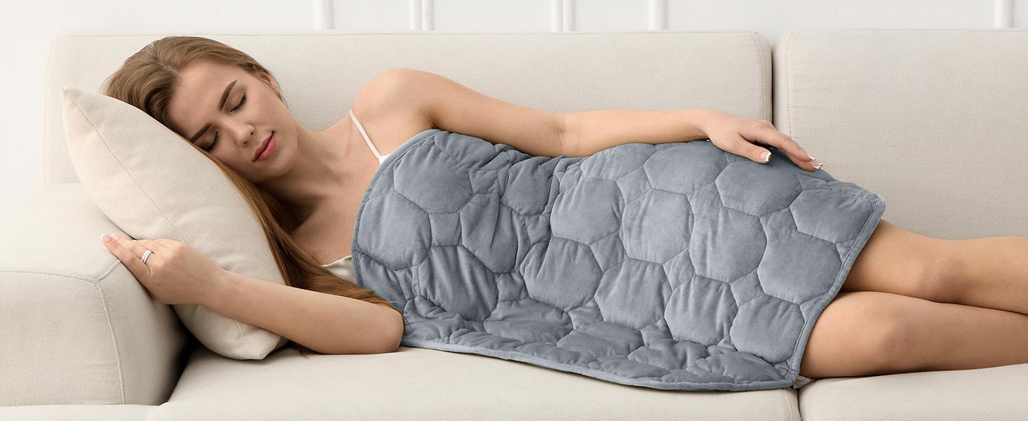 Weighted Lap Blanket 7lbs, Cozy Luxury Crystal Weighted Blanket for Adults, Small Weighted Blanket for Relaxation, Sleeping, Travel, Grey, 29" x 24" : Home & Kitchen Weighted Lap Blanket 7lbs, Cozy Luxury Crystal Weighted Blanket for Adults, Small Weighted Blanket for Relaxation, Sleeping, Travel, Grey, 29" x 24" : Home & Kitchen