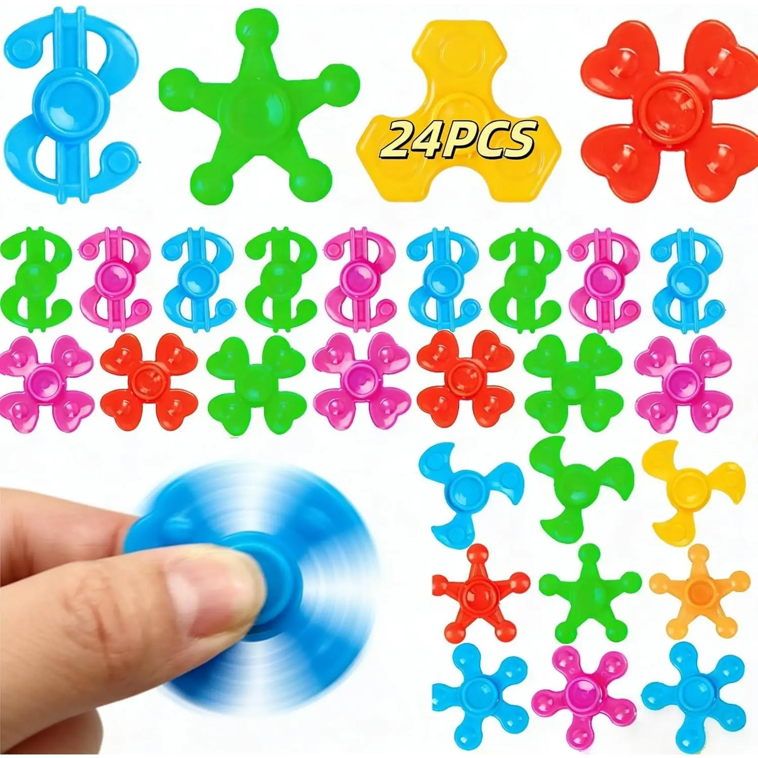 24 Pack Mini Fidget Spinners Bulk Toys for Kids 3 4 5 6 7 8 9 Fidget Spinner Party Favors Goodie Bags Stuffers Birthday Return Gifts Classroom Rewards Prize Boxfidget toys